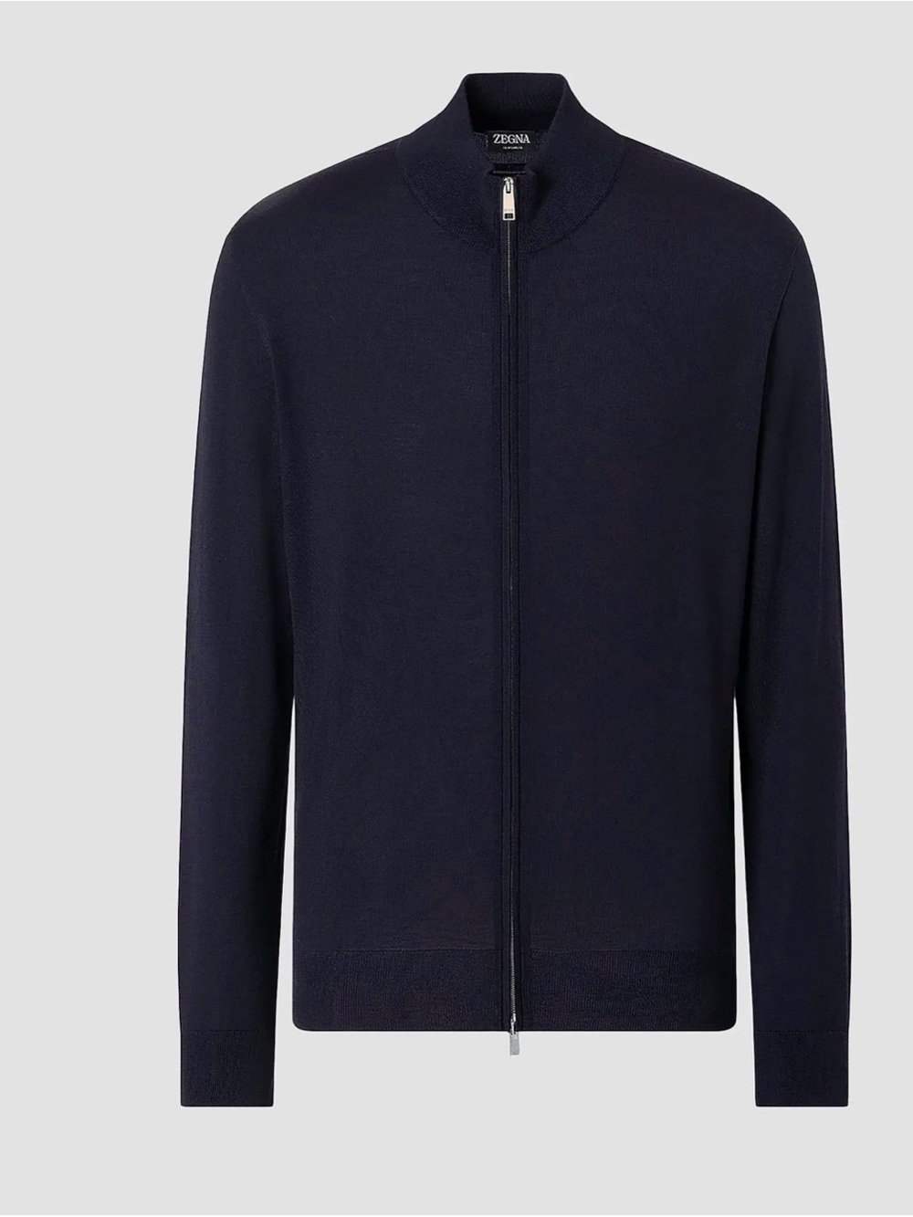 Zegna High Performance- Full Zip Up Navy Wool Cardigan size 52